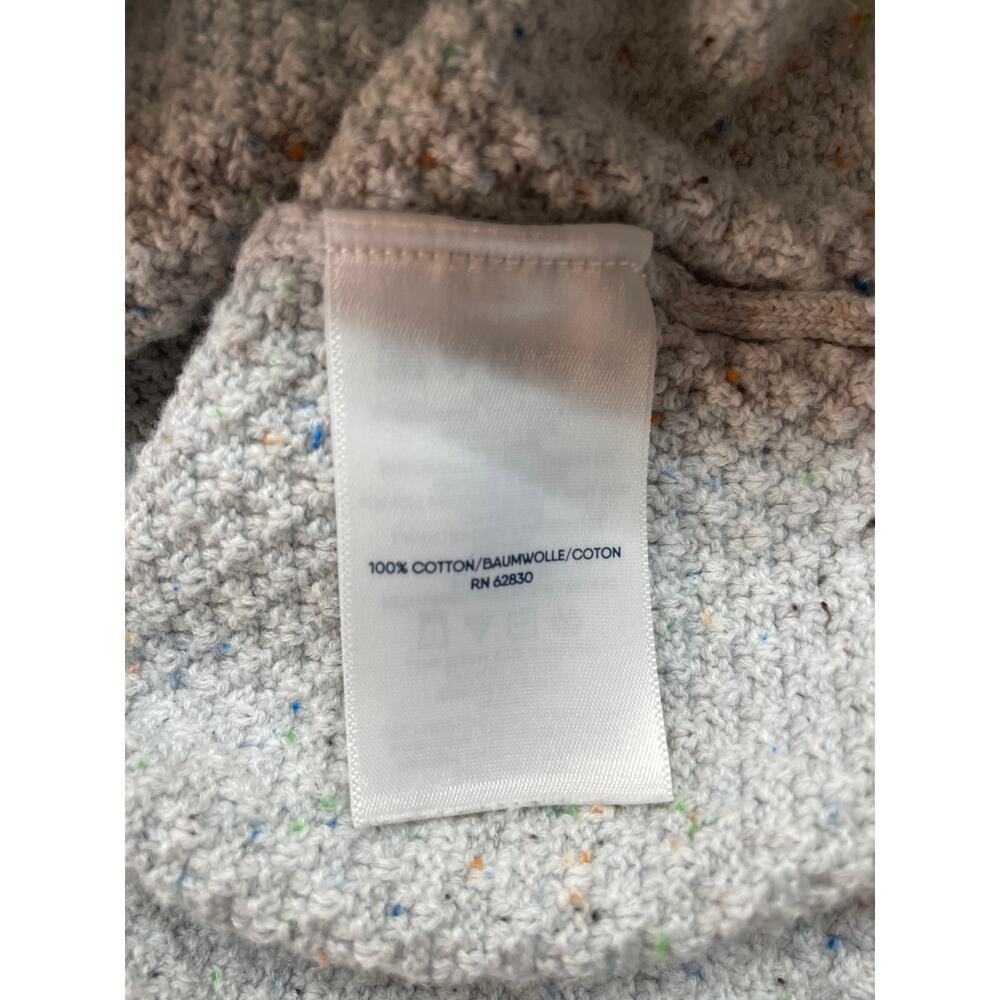 Lands End Cardigan Sweater 3X Cotton Waffle Knit Gray Speckled Long Sleeve - Picture 9 of 9